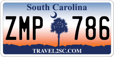 SC license plate ZMP786