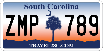 SC license plate ZMP789