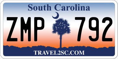 SC license plate ZMP792