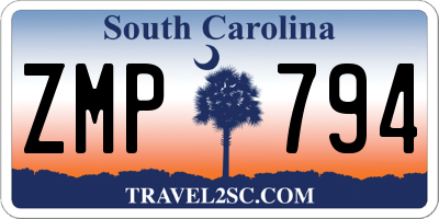 SC license plate ZMP794
