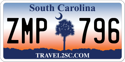 SC license plate ZMP796