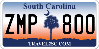 SC license plate ZMP800