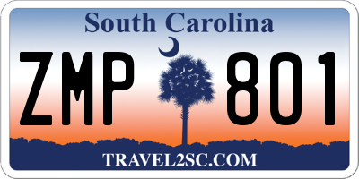 SC license plate ZMP801