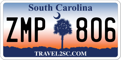SC license plate ZMP806