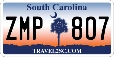 SC license plate ZMP807
