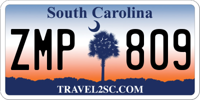 SC license plate ZMP809