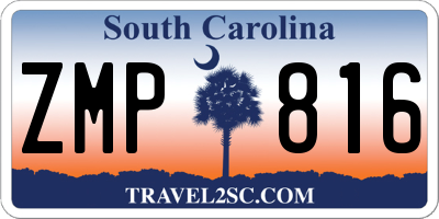SC license plate ZMP816