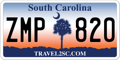 SC license plate ZMP820
