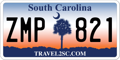 SC license plate ZMP821