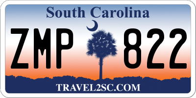 SC license plate ZMP822