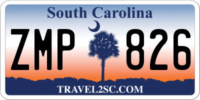 SC license plate ZMP826