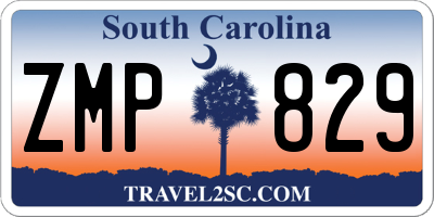 SC license plate ZMP829
