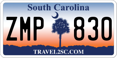 SC license plate ZMP830