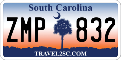 SC license plate ZMP832