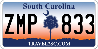 SC license plate ZMP833