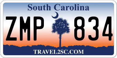 SC license plate ZMP834