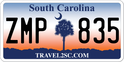 SC license plate ZMP835