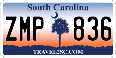 SC license plate ZMP836