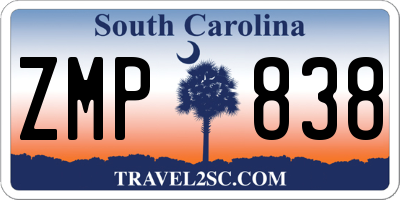 SC license plate ZMP838