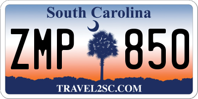 SC license plate ZMP850