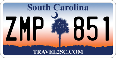 SC license plate ZMP851