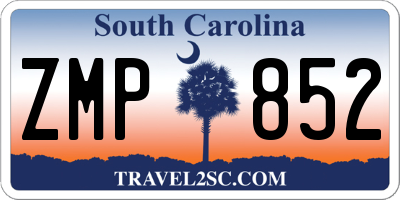 SC license plate ZMP852