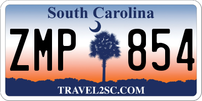 SC license plate ZMP854