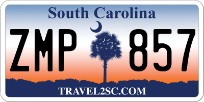 SC license plate ZMP857