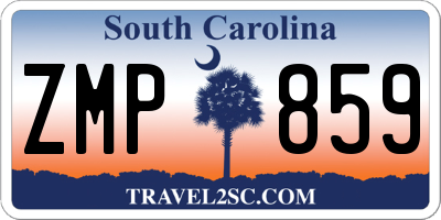 SC license plate ZMP859