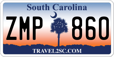 SC license plate ZMP860