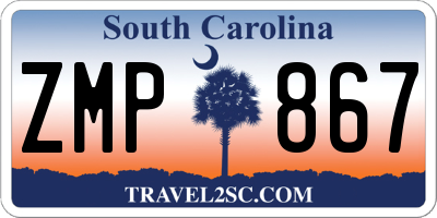SC license plate ZMP867