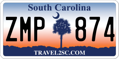 SC license plate ZMP874