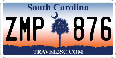 SC license plate ZMP876