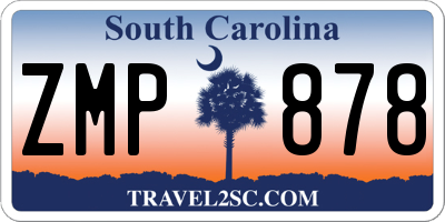 SC license plate ZMP878