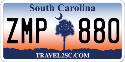 SC license plate ZMP880