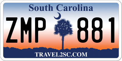 SC license plate ZMP881