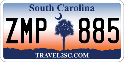 SC license plate ZMP885