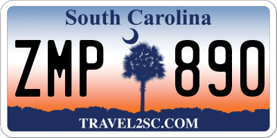 SC license plate ZMP890