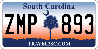 SC license plate ZMP893