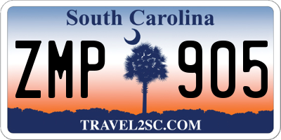 SC license plate ZMP905