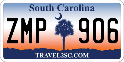 SC license plate ZMP906