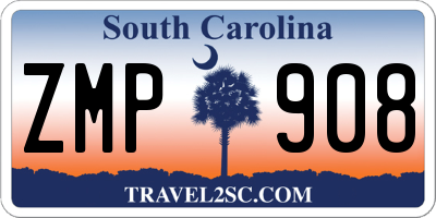 SC license plate ZMP908
