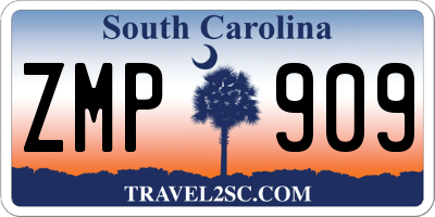 SC license plate ZMP909