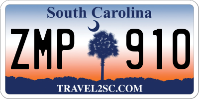 SC license plate ZMP910
