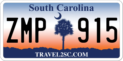 SC license plate ZMP915