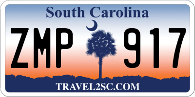 SC license plate ZMP917