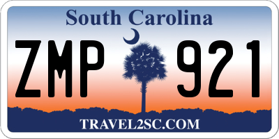 SC license plate ZMP921