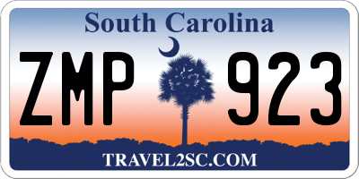 SC license plate ZMP923