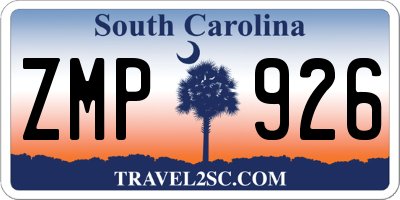 SC license plate ZMP926