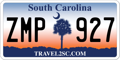 SC license plate ZMP927